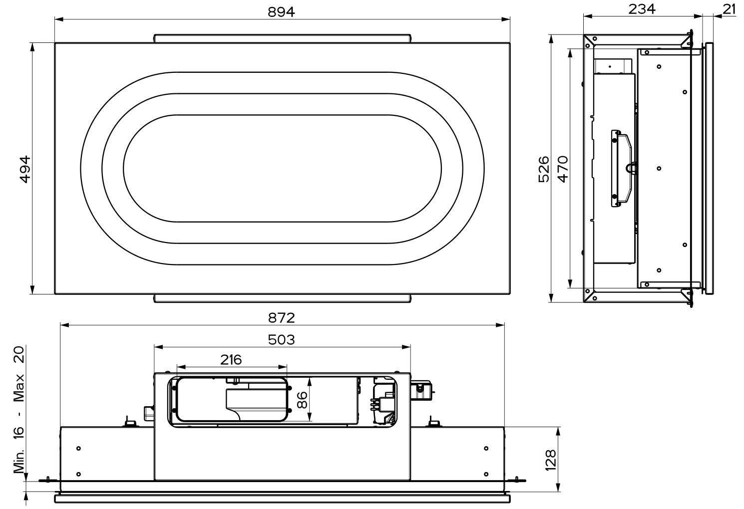 Вытяжка встраиваемая Faber INSIDE UP IX KL A90