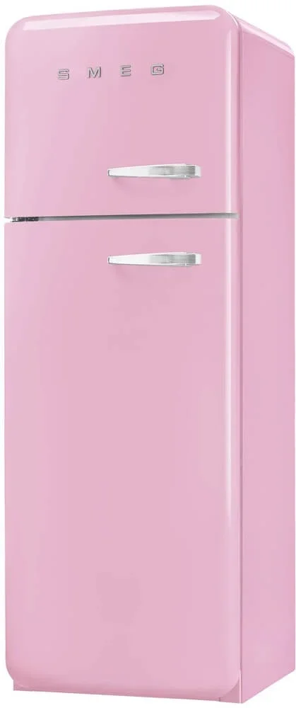 SMEG FAB30LPK6 Отдельностоящий двухдверный холодильник, стиль 50-х годов, 60 см, розовый, петли слев