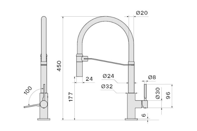 Однорычажный смеситель для мойки